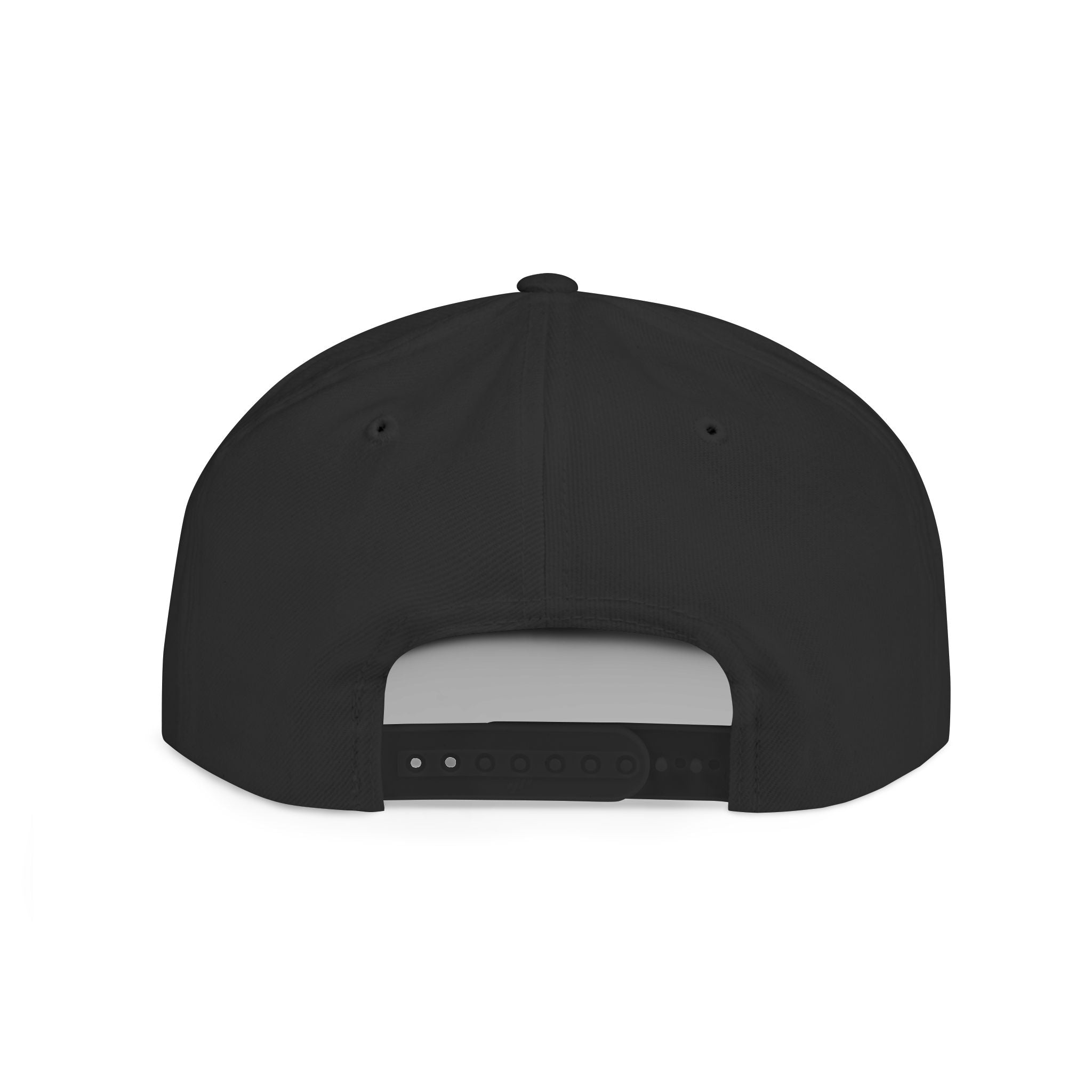Flat-Brim Snapback Hat, Black
