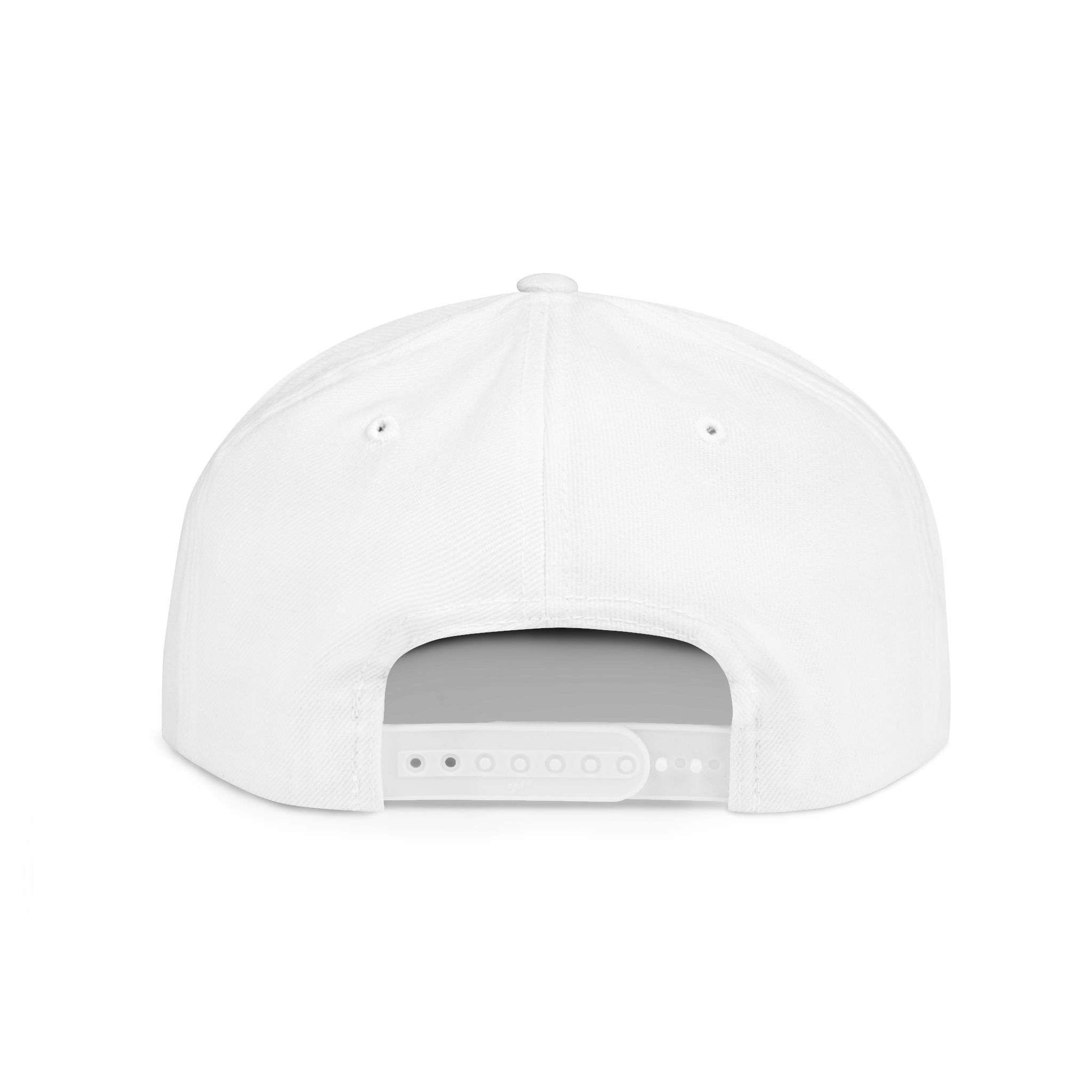 Flat-Brim Snapback Hat, White