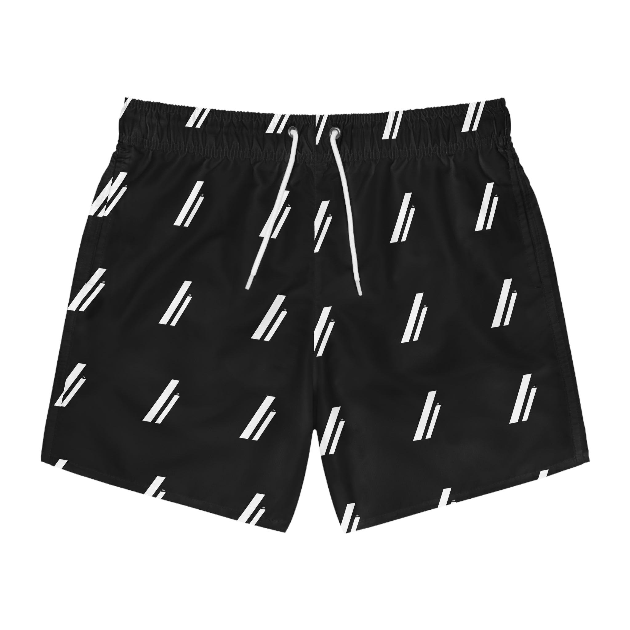 White Symbol Swim Trunks
